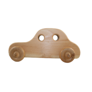 Handmade old fashioned wooden toy car sedan